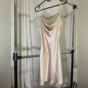 Champagne colored satin dress